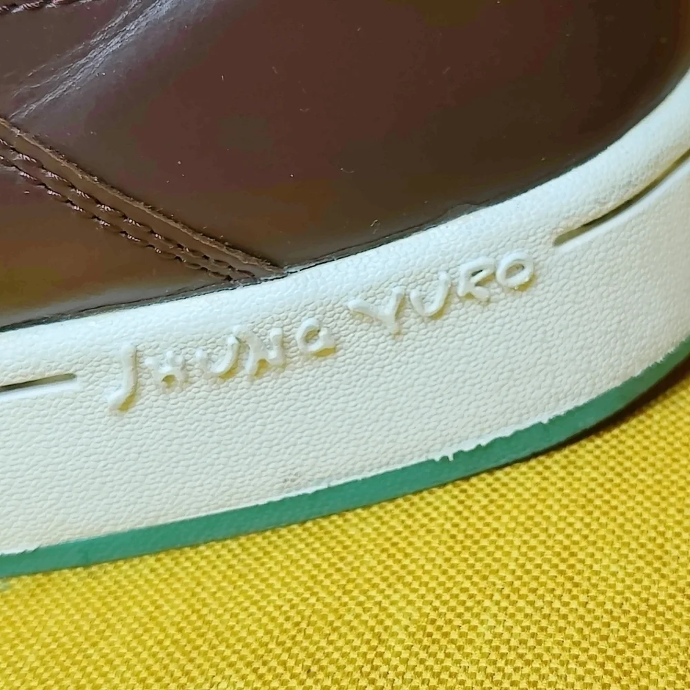 Jhung Yuro Exotic Leather Casual Grey Burgundy Sneakers Men's Shoes Size 11